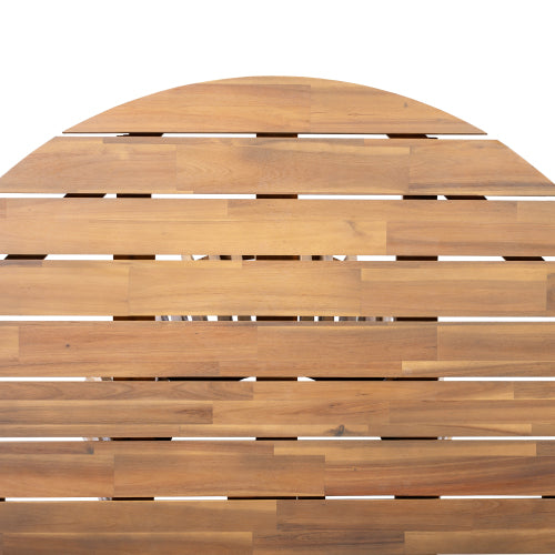 Outdoor Acacia Wood Patio Dining Table, 47.25-inch extra-large round dining table,for Backyard, Lawn, Balcony,Light Teak