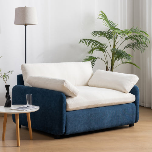 50*43 Inch Oversized Cream-Tone Chenille Single Accent Armchair