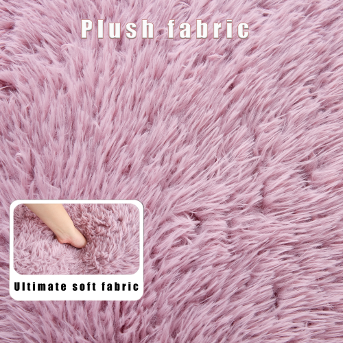 Pink Plush Faux-Fur Human Dog Bed 5-Position Adjustable Convertible Floor Gaming Sofa-Bed