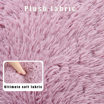 Pink Plush Faux-Fur Human Dog Bed 5-Position Adjustable Convertible Floor Gaming Sofa-Bed