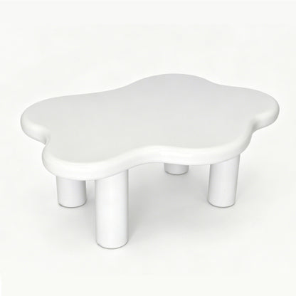 40 Inch White Cloud Coffee Table Modern MDF Living Room Center Table