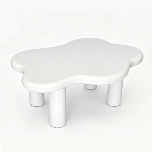 40 Inch White Cloud Coffee Table Modern MDF Living Room Center Table