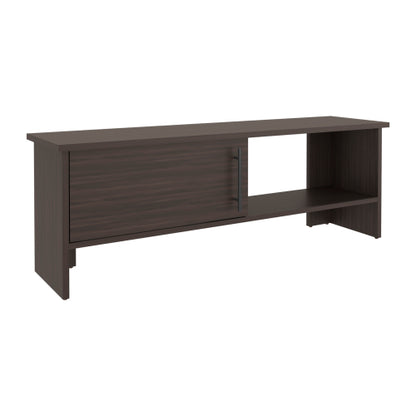 47 Inch All Dark Walnut Modern TV Stand with Single Door Storage Cabinet & Open Media Shelf