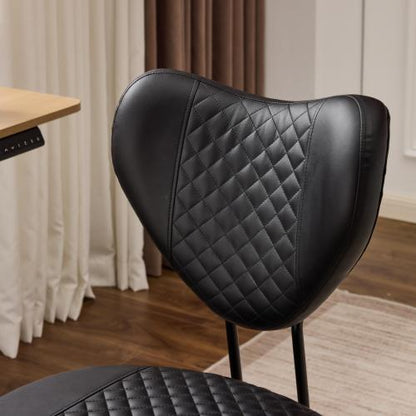 Upgraded Ergonomic Cross Legged Swivel Chair, Adjustable Height and PU Leather, Meditation& ADHA Chair with Back Support, Home and Office,Yoga Chair, Black