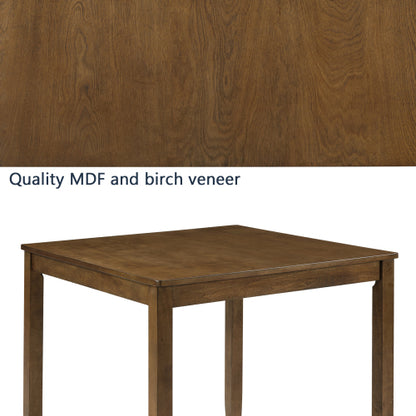 34.5inch Oak Square Dining Table for 2-4 People Small Space Kitchen Table