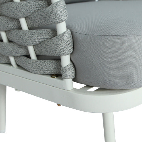 Mariano Steel Club Chair Set of 2, Off White+Grey