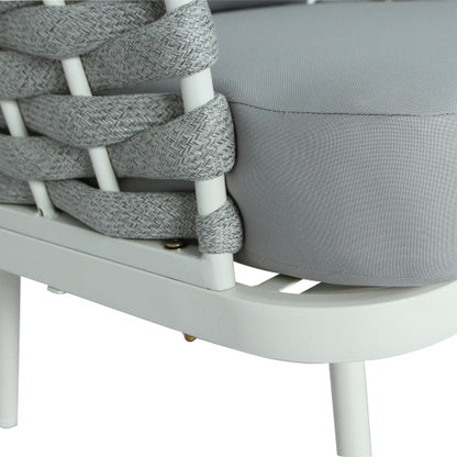 Mariano Steel Club Chair Set of 2, Off White+Grey