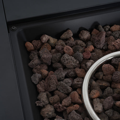 30inch Square Steel Fire Pit Table, in Black,40000BTU