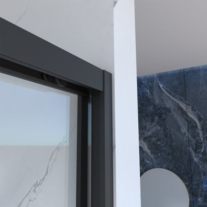 56-60"x70" Aluminum Frame Double Sliding Shower Door,Bypass Bathroom Sliding Door with Premium 5/16" (8mm) Clear Tempered Glass, Black Hardware Sliding Glass Shower Enclosure,Matte Black Finished