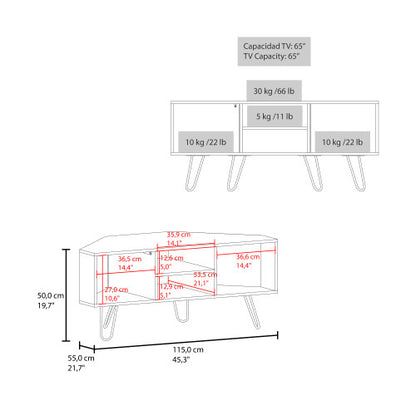 Corner Minimalist TV Stand with 3 Open Shelves & Single Door Storage Cabinet for Bedroom Living Room