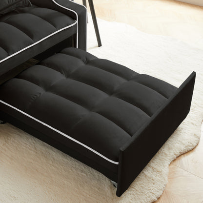Black 3-in-1 Convertible Sleeper Chair with USB-C & Phone Holder