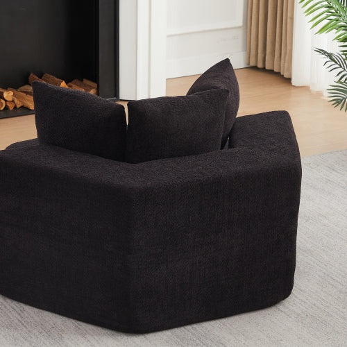 54 inch  Hexagonal Modular Chenille Lounge Chair 2-Pack, Compressed Shipping