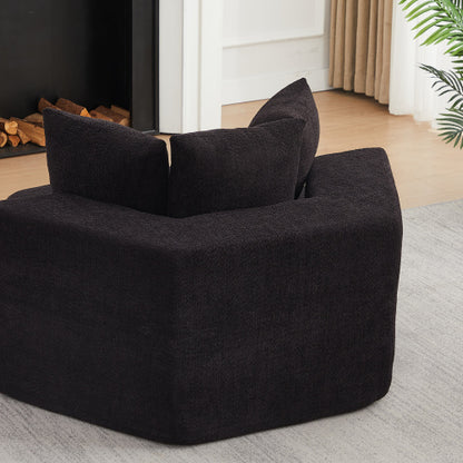 54 inch  Hexagonal Modular Chenille Lounge Chair 2-Pack, Compressed Shipping