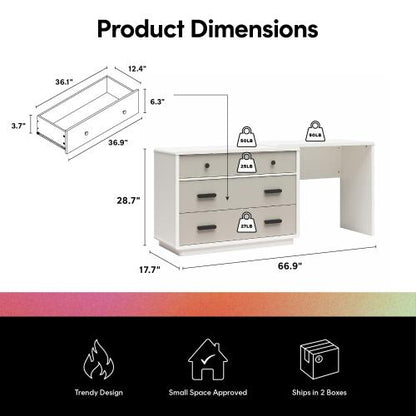 3 Drawer Dresser and Desk