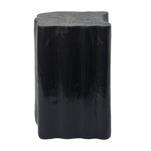 2-in-1 Irregular MGO End Table, Split Design, Small Space Friendly,Indoor Outdoor Use,Black Color