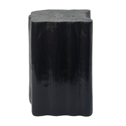 2-in-1 Irregular MGO End Table, Split Design, Small Space Friendly,Indoor Outdoor Use,Black Color