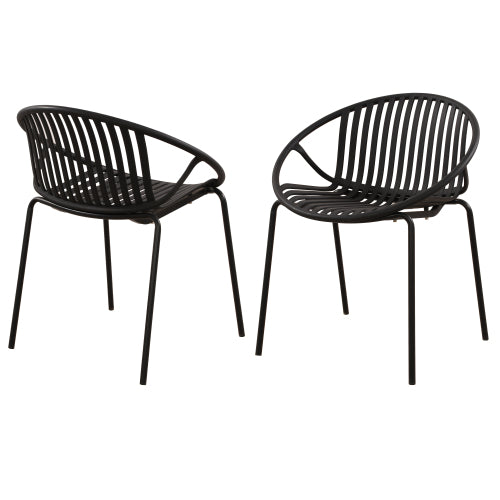 Patio Dining Chairs Stackable Chairs with Breathable Design Modern Simple Art Style