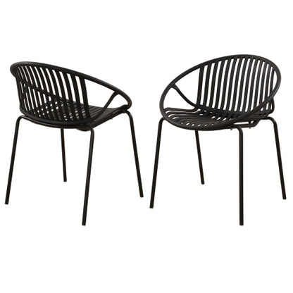 Patio Dining Chairs Stackable Chairs with Breathable Design Modern Simple Art Style