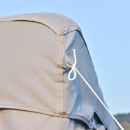 Outsunny 9.6' x 9.6' Patio Gazebo, Outdoor Canopy Shelter with 2-Tier Roof and Netting, Steel Frame for Garden, Lawn, Backyard, and Deck, Gray