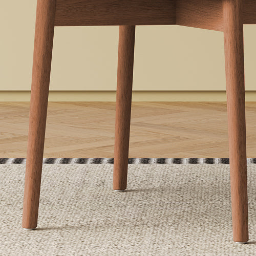 Set of 2 Mid-Century Solid Oak Dining Chairs, Minimalist Wooden Side Chairs Easy Assembly