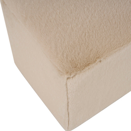 Almond Plush Long Ottoman Bench, Soft Cloud-Like Footstool, Ergonomic Seat for Bedroom and Entrance Hall