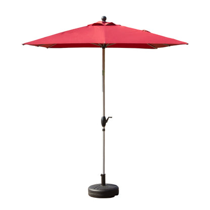 Rectangle Patio Umbrella with Crank Lift and Tilt Function, Brick Red (Base not included)