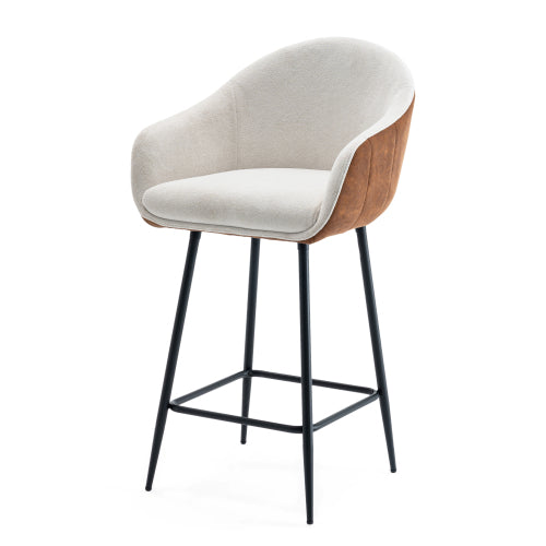 26.5inch  Modern - Style counter height bar stools, with comfortable upholstery,durable metal legs ensure stability, enhance the decor of your kitchen or dining area.--Brown