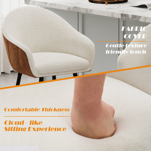 26.5inch  Modern - Style counter height bar stools, with comfortable upholstery,durable metal legs ensure stability, enhance the decor of your kitchen or dining area.--Brown