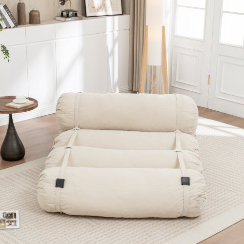 Adjustable Corduroy Lazy Floor Sofa with 5 Cylindrical Pillows Multi-Person Leisure Chair for Living-Room Bedroom