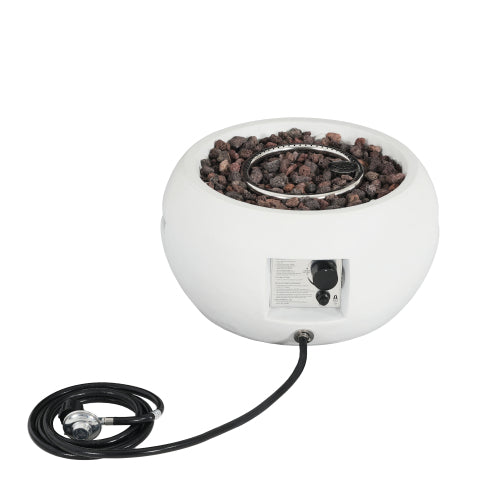 Patio MGO Propane Fire Pit, 40, 000BTU, White (Tank Cover Not Provided)