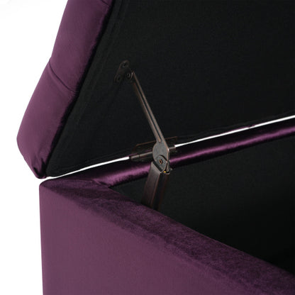 51 Inch Tufted Storage Ottoman Bench, Contemporary Diamond Stitch Upholstered Footstool with Soft Close Pressure Hinges