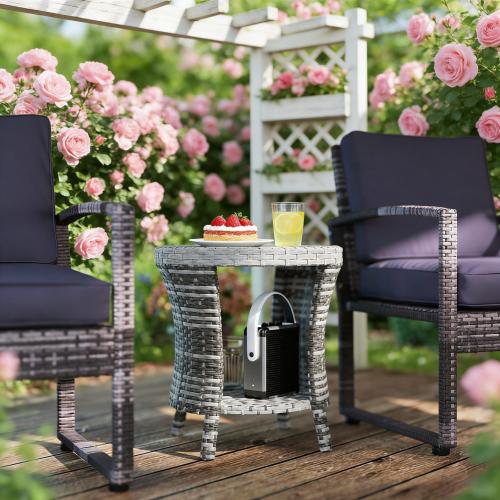 Side Table,Wicker Outdoor Coffee Table