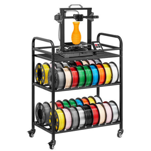 3 Tier Filament Storage Rack 3D Printer Spool Holder with Wheels 60 Spool Capacity
