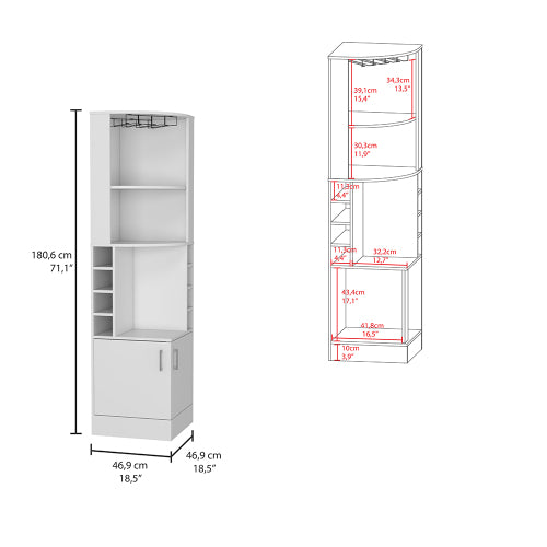 Corner Bar Cabinet - White