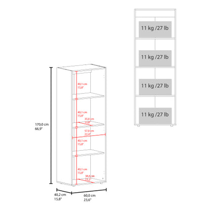Armoire 66.9" H, 2 Doors, 4 Shelves, White - Bedroom