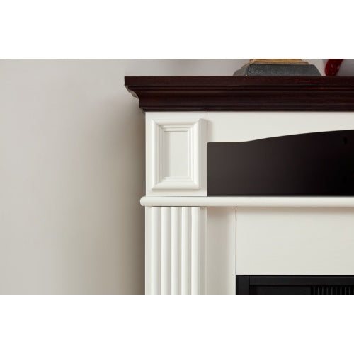 Farmhouse style fireplace TV stand for living room or bedroom to store CDs, remotes and other media or gaming devices