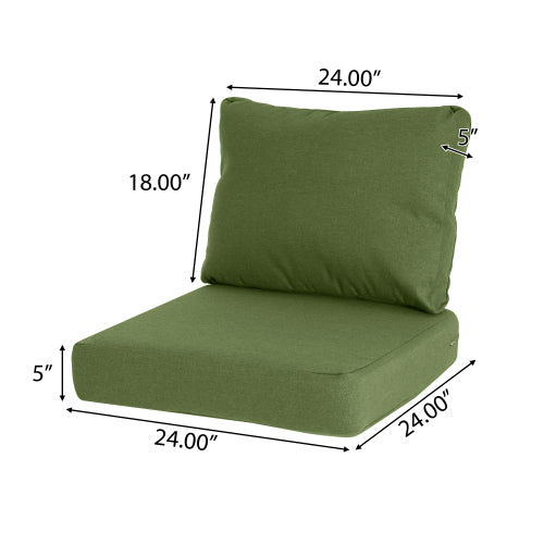 Noah Outdoor Club Chair Cushion Set, Seat Cushion and Back Cushion, Green