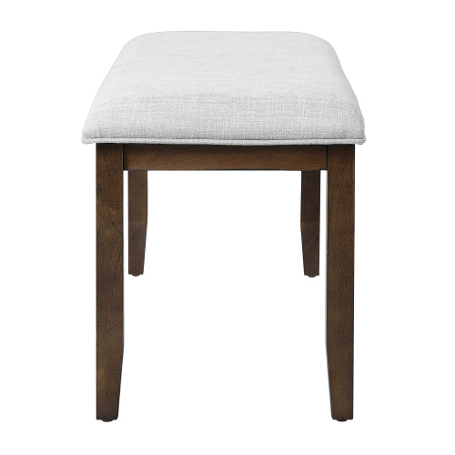 Upholstered Bench for Bedroom End of Bed,38-inch Entryway Bench for Living Room,Dining Bench with Padded Seat and Solid Wood Leg for Kitchen Bedroom,Indoor and Hallway (Bench, Beige+Brown)