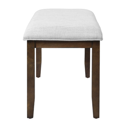 Upholstered Bench for Bedroom End of Bed,38-inch Entryway Bench for Living Room,Dining Bench with Padded Seat and Solid Wood Leg for Kitchen Bedroom,Indoor and Hallway (Bench, Beige+Brown)