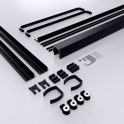 56"-60"W*72" H Semi-Frameless Double Sliding Shower Door, Bypass Shower Door, 1/4" (6mm) Thick SGCC Tempered Glass Door, Matte Black