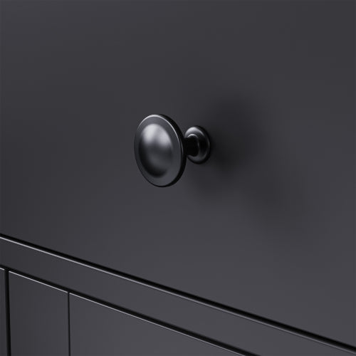 Black Farmhouse Tall Storage Cabinet With Gourd-Shaped Solid Wood Legs