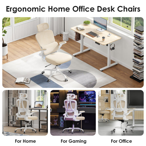 Ergonomic Office Chair, Desk Chair with Headrest and Lumbar Support, High Back Swivel Home Office Chair with Headrest for Home Office Bedroom, Gifts