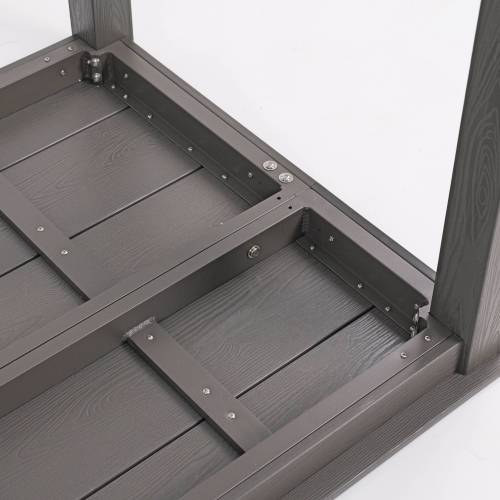 A wooden-textured imitation wood dining table, simple yet with a high quality feel. It has a small tabletop and is perfect for outdoor picnics. Charcoal gray, 68.9 inches.