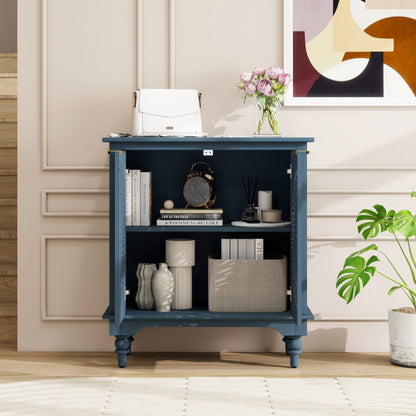 American style Hollow-Carved 2 Door Accent Cabinet Sideboard Buffet Storage Cabinet for Entryway Living Room Bedroom
