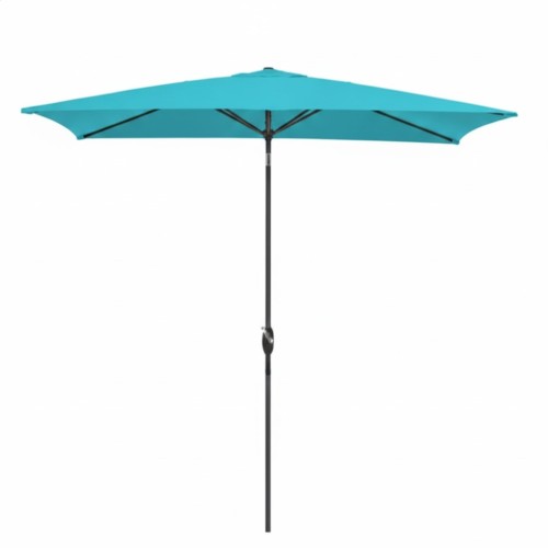 6.5 x 10 ft Turquoise Rectangular Patio Umbrella with Crank, Tilt, Polyester UV-Resistant Canopy for Pool, Backyard & Patio (Without base)