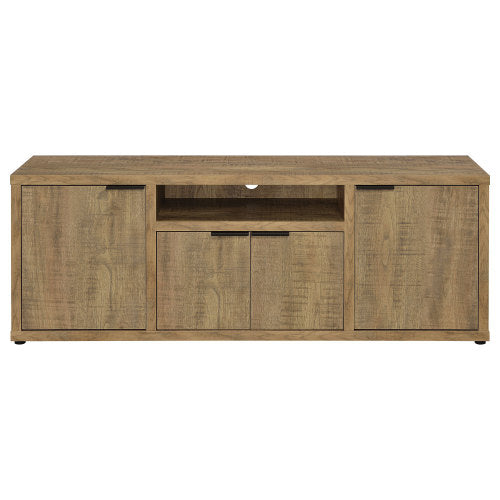 Farmhouse Mango Wood-Look 60 Inch TV Stand with 4 Storage Cabinets