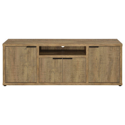 Farmhouse Mango Wood-Look 60 Inch TV Stand with 4 Storage Cabinets