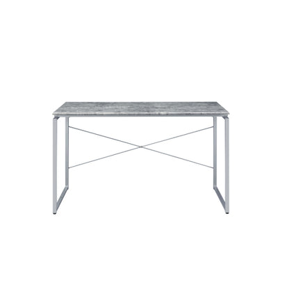 Jurgen Faux Concrete  Silver Finish Writing Desk
