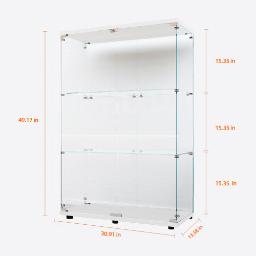 Tempered Glass Display Cabinet with LED Lighting