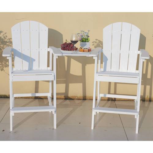 Lounge chair White color, suitable for all seasons: Outdoor lounge chair, made of sturdy HIPS material, equipped with 304 stainless steel accessories.